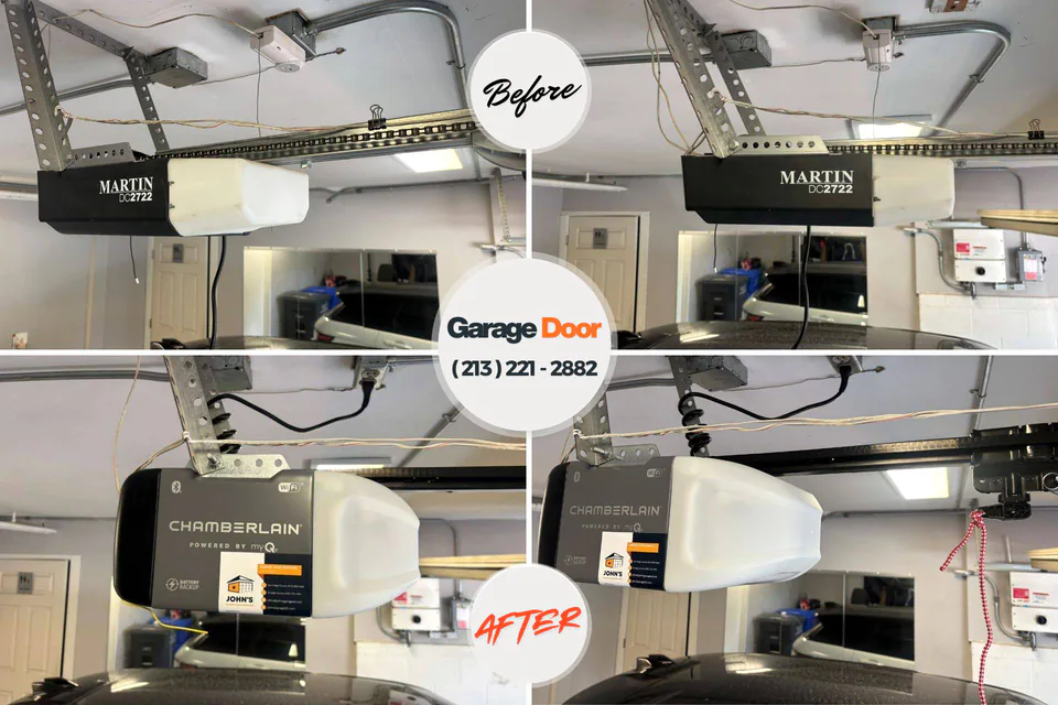 Before and after: garage door repair Euless, TX